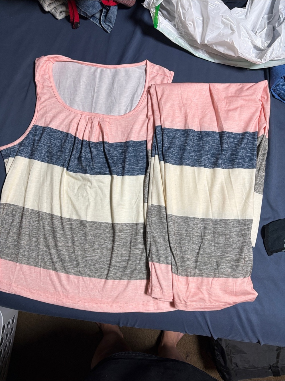 Striped pajama lounge set